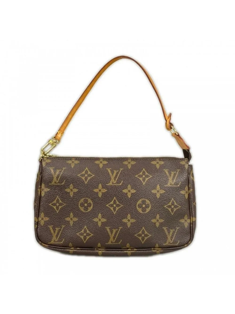 Louis Vuitton Handbag Pochette Accessoire Monogram Canvas Brown Gold